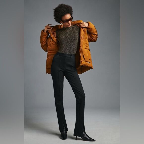 Anthropologie Maeve Ankle-Zip Pants in Black 10 NWT - Picture 1 of 12